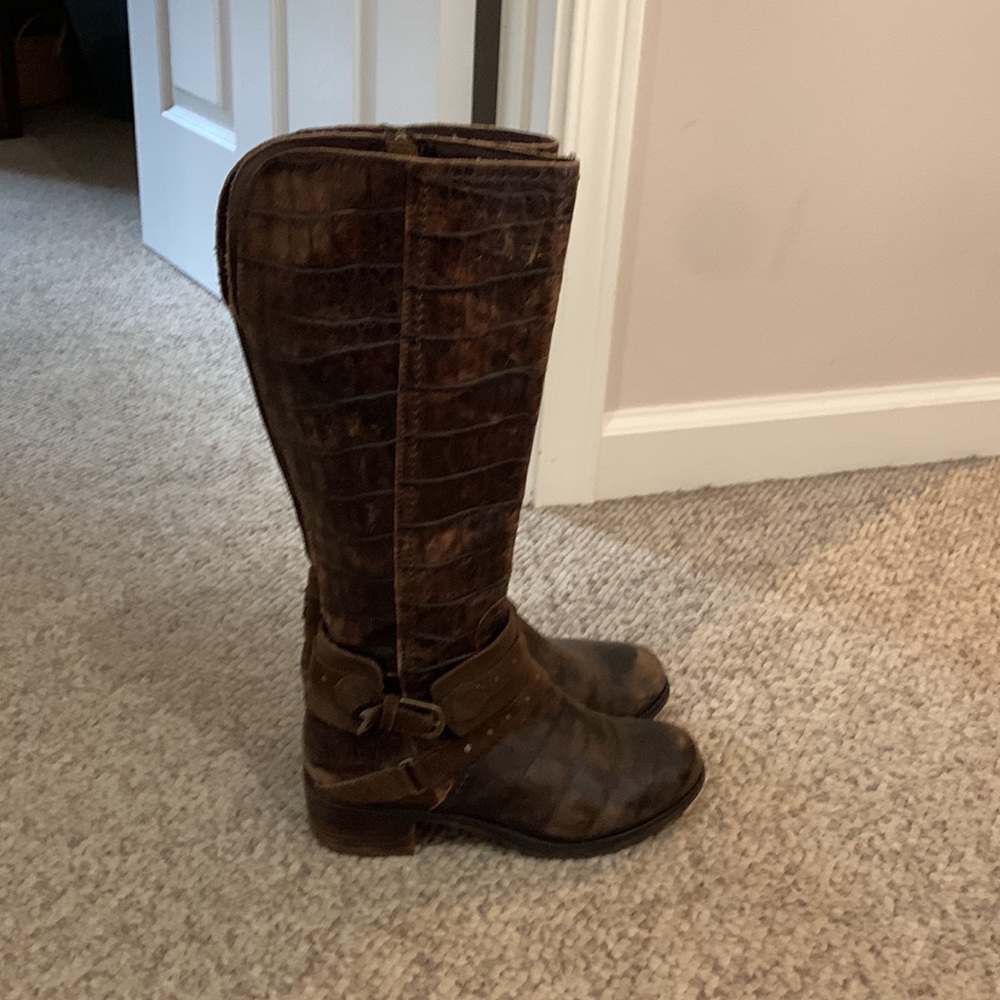 Ugg Brown Esplande Croc Java Brown Leather Boots … - image 3